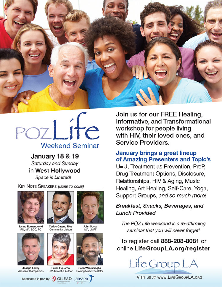 Flyer for Poz Life Weekend
