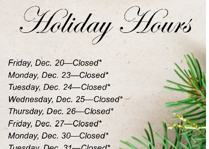 Holiday HOurs