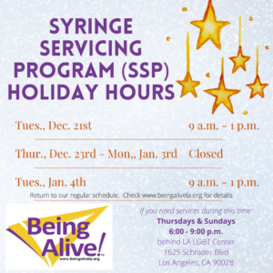 Syringe Service Program Holiday Hours